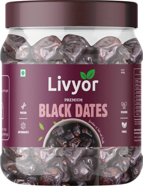 LIVYOR Black Dates | Khajur | Khajoor khajuri Dry Fruits Dates