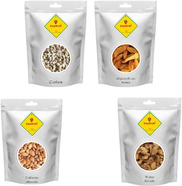 FOODCAN Cashew+Green Raisins+Almonds+Walnut Kernels