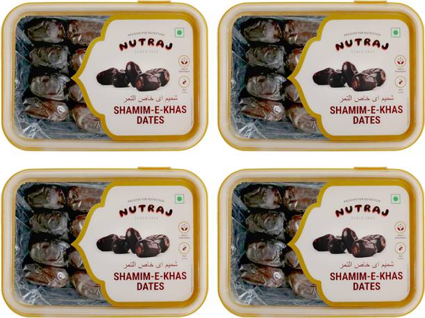 नुतराज शमीम ए खास डेट्स 1.6 Kg (400g x 4),शमीम खजूर, ड्राई फ्रूट