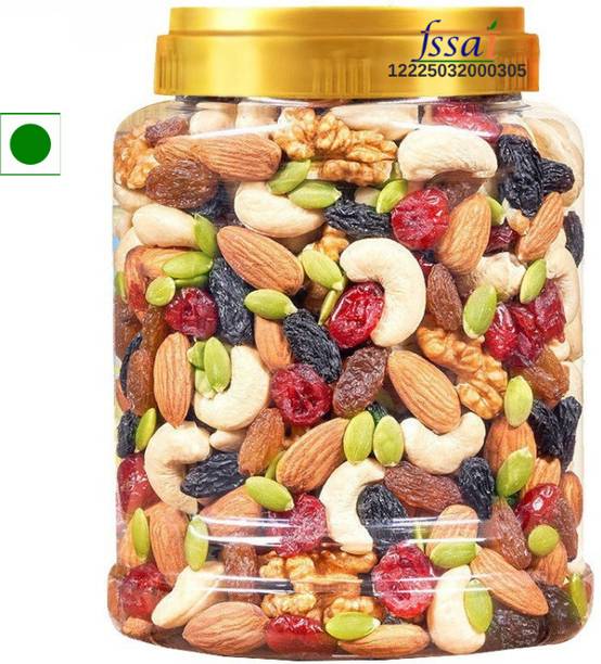 YUGNUTS MIX DRY FRUITS -NATURAL PANCHMEVA 500gm JAR || Almonds, Apricots, Cashews, Dry Dates, Raisins