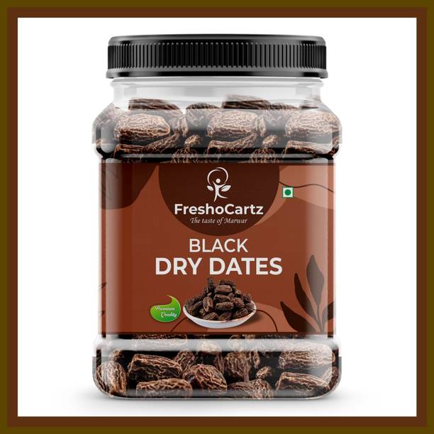 FreshoCartz Jumbo Black Dry Dates | Kala Sukha Khajoor | Dry Chuhara | Dry Dates