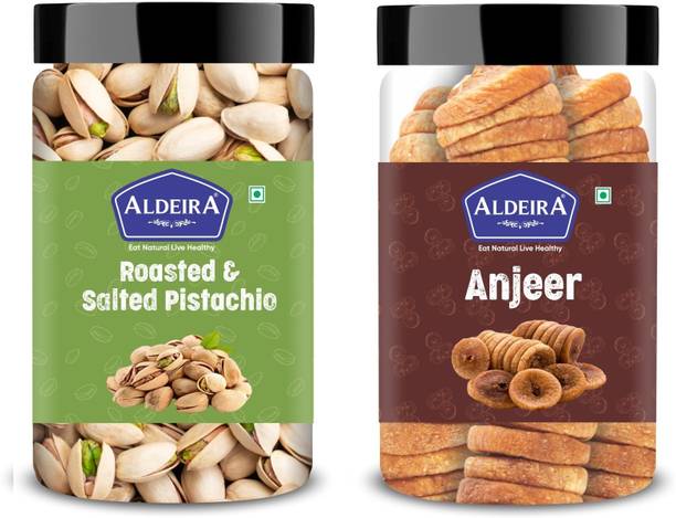 Aldeira Natural Pista 100gm + Anjeer 100gm (200gm) Dry Fruits Combo(100g Each) Pistachios, Figs