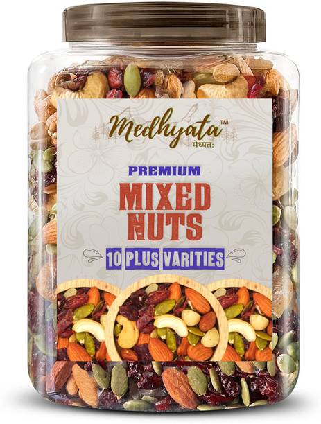 Medhyata Fresh and Healthy Dry Fruits Nutmix Almonds, Cashews, Dry Dates, Raisins, Apricots, Walnuts, Kiwi, Pistachios, Assorted Seeds & Nuts