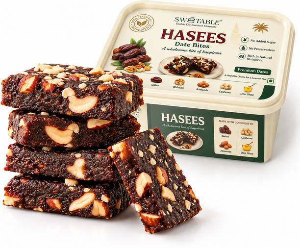 Sweetable Enable The Sweetest Moments Date Bites | Delicious Khajur Bites | Almonds Cashew & Pure Ghee Assorted Nuts, Assorted Fruits & Nuts