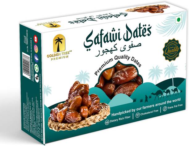 Golden Tree Premium Safawi Dates/Khajoor, No Added Sugar, Naturally Sweet & Rich Dates