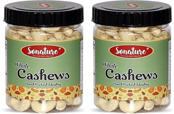 Sonature Natural Premium Whole Cashews 500 Gram, Pack of 2 Cashews