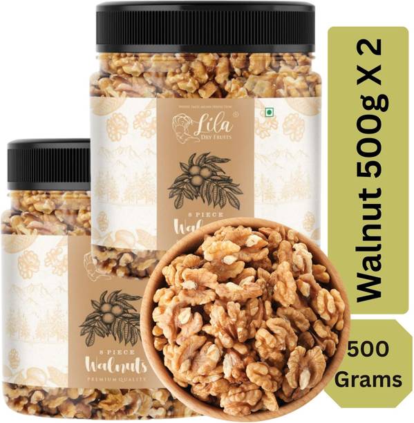 lila dry fruits Walnut 8 Pc 500*2 GMS JAR Walnuts