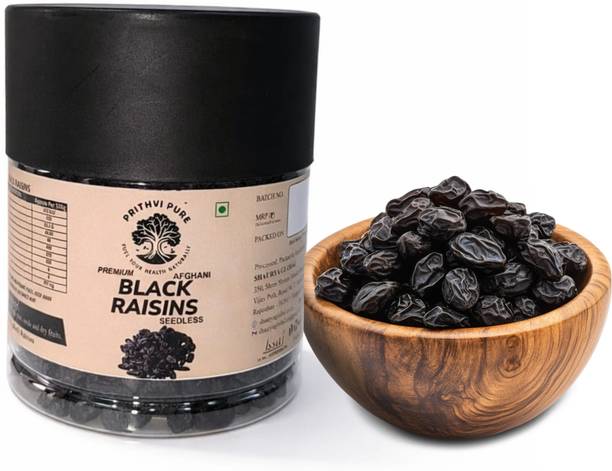 prithvipure Premium Black Raisins| Kali Kishmish Naturally Sweet High Antioxidants Dry Fruit Raisins