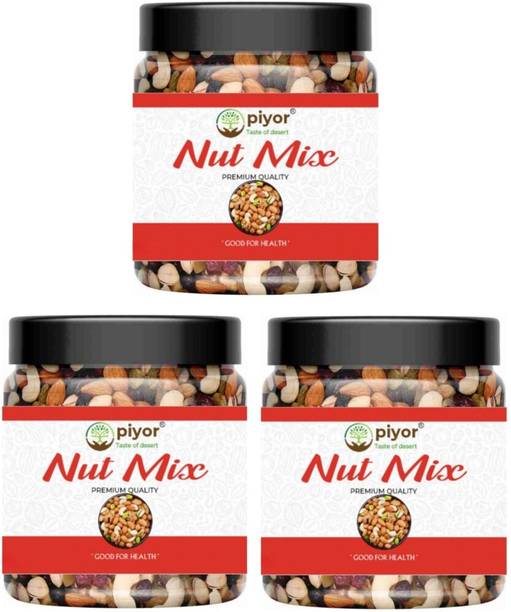 PIYOR 100% Natural Premium Quality Nutmix Mix-Dryfruits Almonds, Cashews, Raisins, Apricots, Walnuts, Pistachios