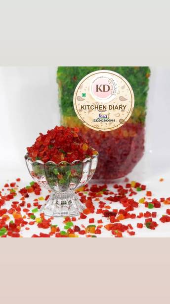 kitchendiary Tutti Frutti for Cake | Tuti Fruti | Cherries | Mixed Colours Papaya Cherries