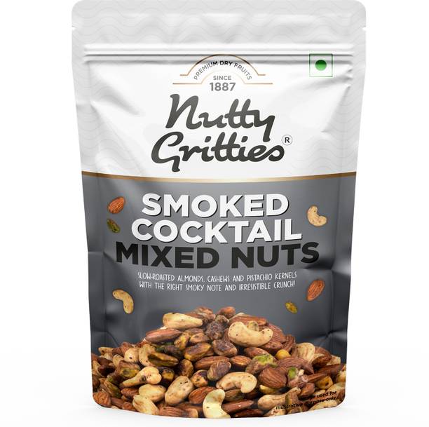 Nutty Gritties Smoked Cocktail Nut Mix Almonds, Cashews, Pistachios
