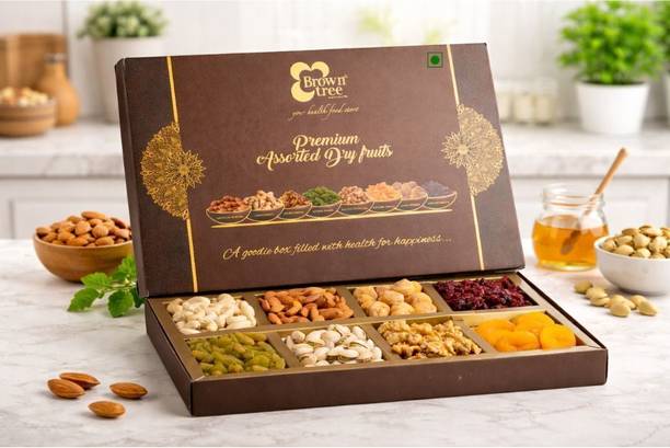 Brown tree Premium 8p|Dry Fruit Gifthamper|Ideal giftbox for all celebration|Corporate Gift
