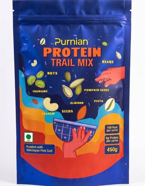 Purnian Premium 5 in 1 Protein Nuts Trail Mix Roasted & Salted, Edamame, Pumpkin Seeds, Almonds, Cashews, Pistachios
