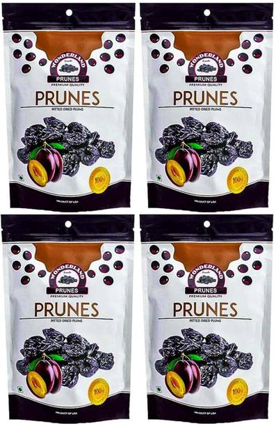 WONDERLAND Foods(Device) Dried Pitted Prunes 800gm (Pack of 4 x 200g Each) Prunes