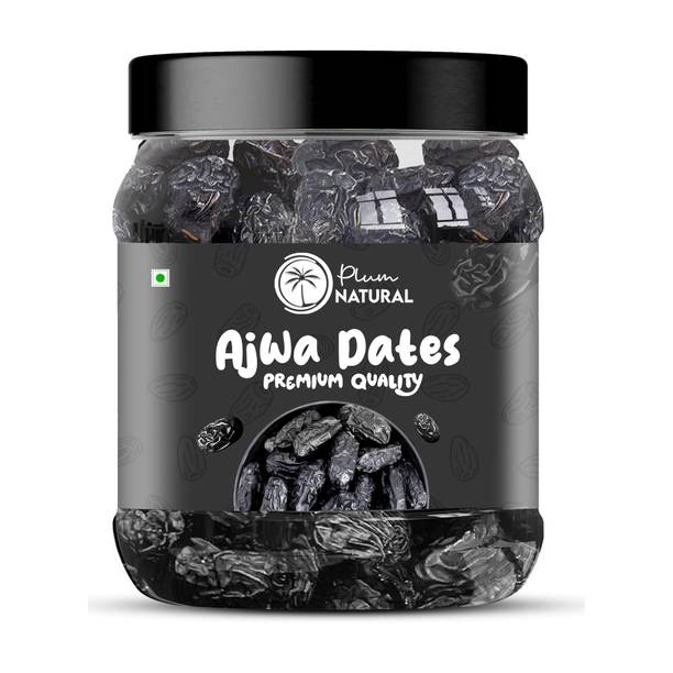 Plum Natural Premium Saudi Ajwa Dates| Khajur| Ajwa Khajoor Soft Dry Fruit Ramzan Dates