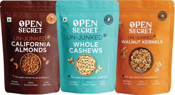 OPEN SECRET Premium Dry Fruits Combo � Badam Almonds, Kaju Cashews, Akhrot Walnuts Assorted Nuts