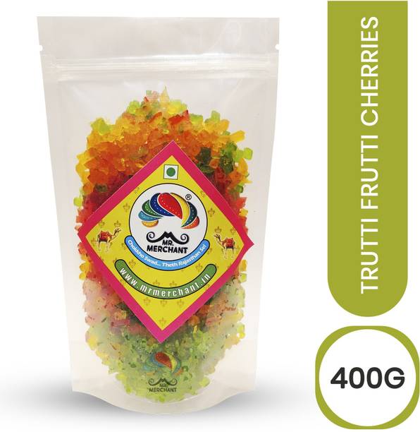 mr. मर्चेंट मिक्स टूटी फ्रुटी चेरीज़ पपाया पपीता थैली