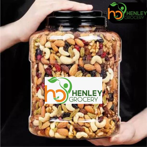 HENLEY Super Food 500gm Premium International Healthy Nutmix | Mixed Dryfruits | Cashews, Almonds, Dry Dates, Pistachios, Raisins