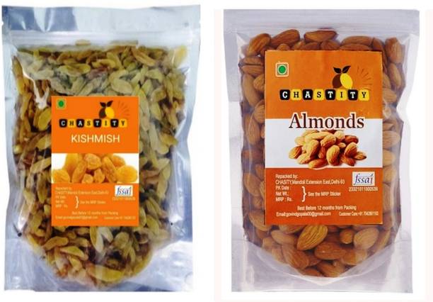 CHASTITY Premium Quality Dry Fruits Combo Almond , Raisins (Kishmis)(2 x 100 g)