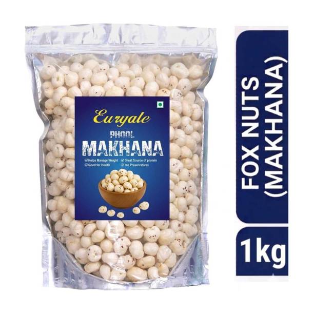 euryale Natural High Protein Makhana Lotus Seeds(1 KG) Fox Nut 1 x 1 kg