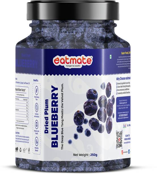 Eatmate Premium Dried Blueberry Plum|Delicious & Tasty|Dehydrated Fruits|No added sugar Blueberry