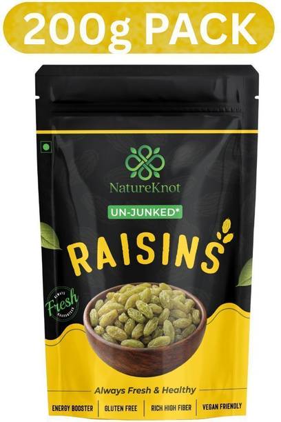 Natureknot Raisins, Extra Long Kismish, 200g | Rich in Iron & Vitamin B, Antioxidant Rich Raisins