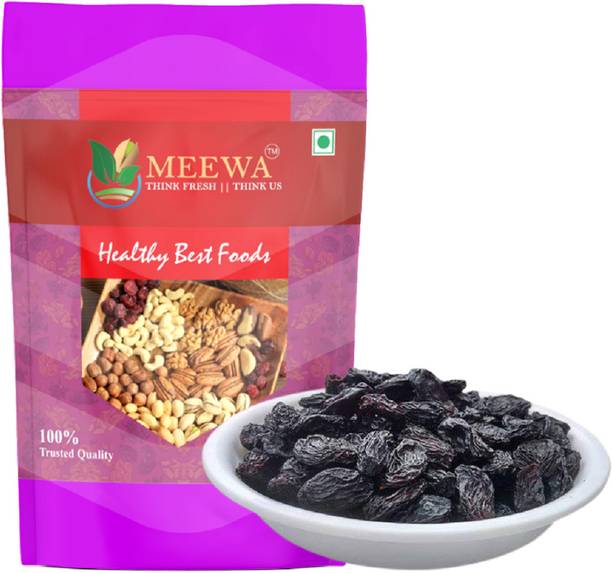 MEEWA 500g Premium Quality Seedless Black Dried Raisins | Fresh Quality|Black Kishmish Raisins