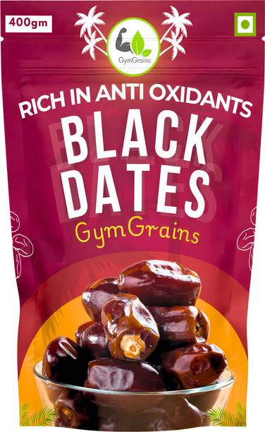 GymGrains Premium Black Dates, Fresh & Natural,Antioxidants Rich Dry Dates Dates