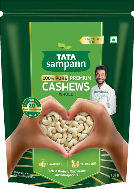Tata Sampann Premium Quality Kaju 500g | 100% Pure Cashews
