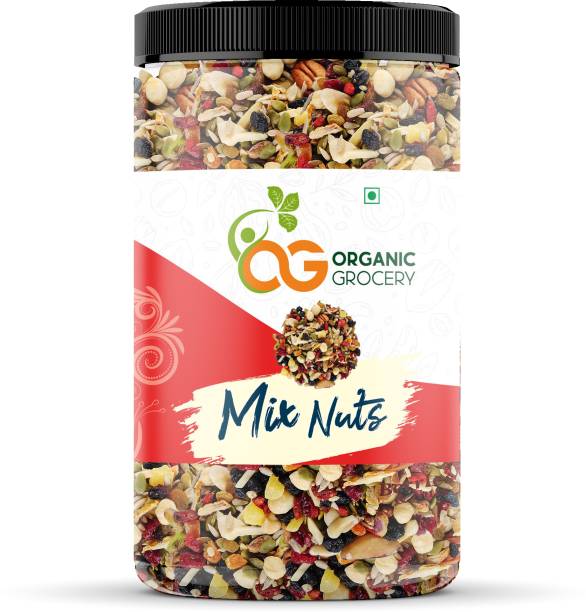 Organic Grocery Mix Dry Fruits and Nuts Almonds, Pistachios, Cashew, Apricot (1kg) Assorted Seeds &amp; Nuts