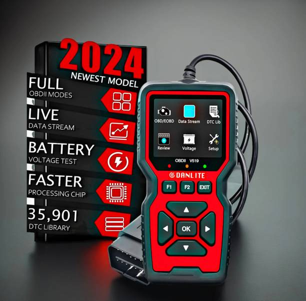 DLKW Danlite V519 OBD-II Diagnostic Scanner For Cars & E-20 Bs6 Bikes OBD Reader