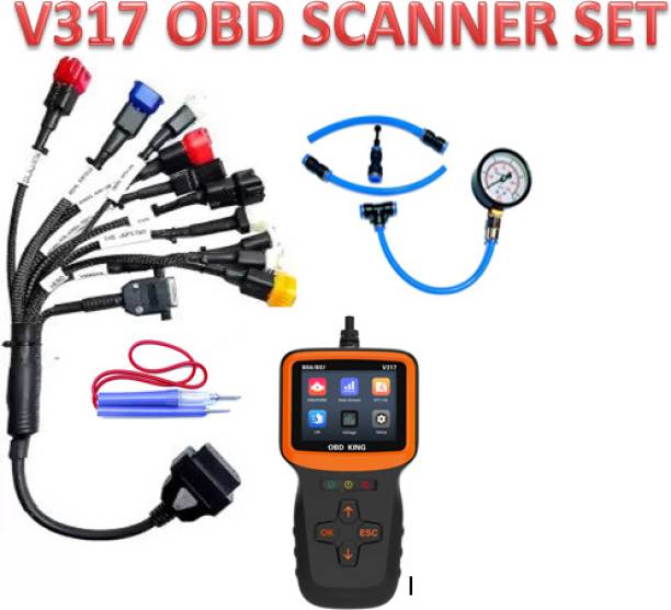 Xsentuals All Bs6 / Bs7 Bike V317 OBD II Scanner + 11 Connector Obd Cable w/t Fuel Gauge OBD Reader