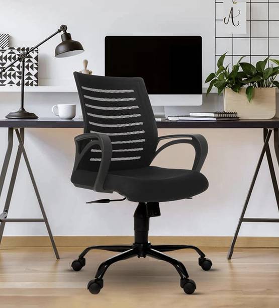 ardasinterior Atom Breathable Mesh Ergonomic Chair in Black Colour Mesh Office Adjustable Arm Chair