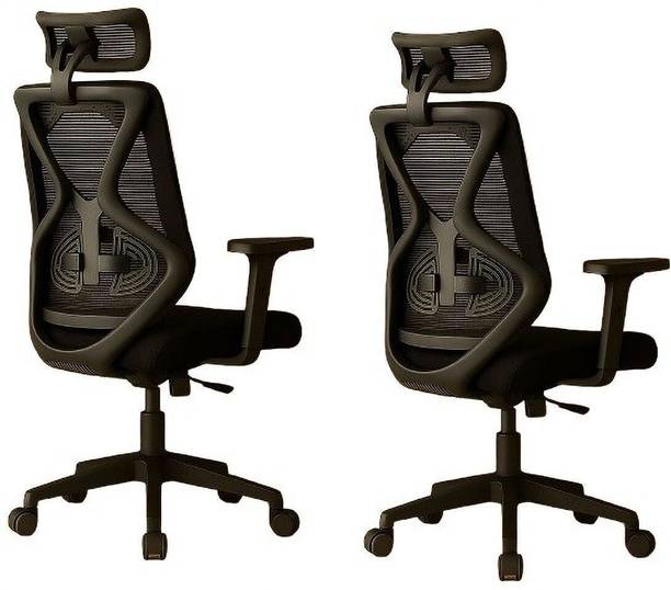 Oakcraft Hurricane Combo High Back Ergonomic Chair Mesh Office Adjustable Arm Chair