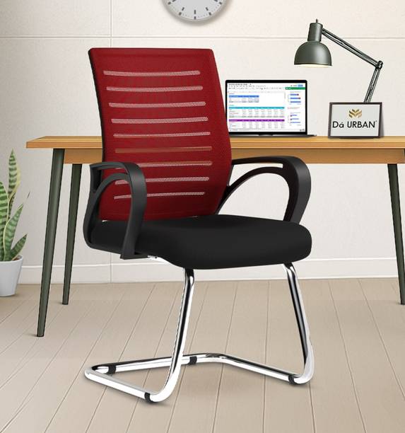 Da URBAN Tulip Red Mesh Mid Back | Ergonomic | Heavy Duty Frame | Study Chair | Mesh Office Visitor Chair