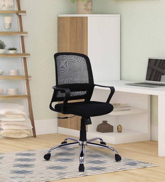 Mintwud from Pepperfry Mokuzai Breathable Ergonomic Mid Back Chair For All Day Comfortable Seating Mesh Office Adjustable Arm Chair