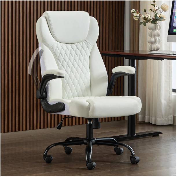 sunview High Back Leatherette Office Chair Adjustable Armrests, Wheels Leatherette Office Adjustable Arm Chair