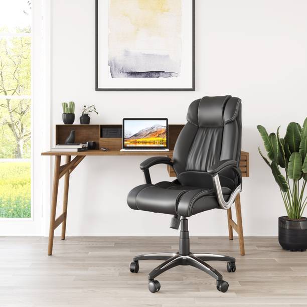 Nilkamal Trenvi Ergonomic | Study & Office | Swivel | High Back | Leatherette Office Arm Chair