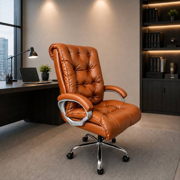 NNSF Cotton Blend, Leatherette, Wool, Cotton Office Adjustable Arm Chair