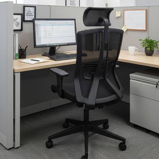 Bezome Aura – Designed for Ease | Premium Ergonomic Chair Mesh, Fabric Office Adjustable Arm Chair
