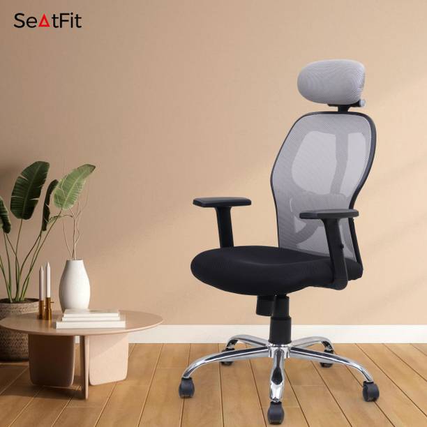 SEATFIT Matrix Ergonomic with Height Adjustable Handrest and Locking Mechanism Mesh Office Adjustable Arm Chair