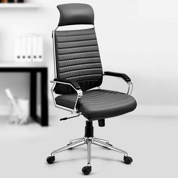 Oakcraft Acier- Made with French Artistry, Unrivaled Ergonomics in the Prime Metal Sleek Leatherette Office Executive Chair