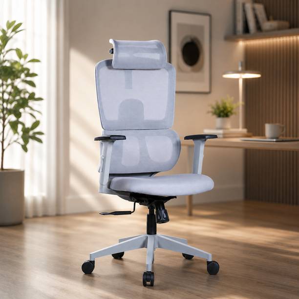 Varaha BIS Certified High Back Chair|Adjustable 2DHeadrest, 3DArmrest,3 Multilock Nylon Office Adjustable Arm Chair
