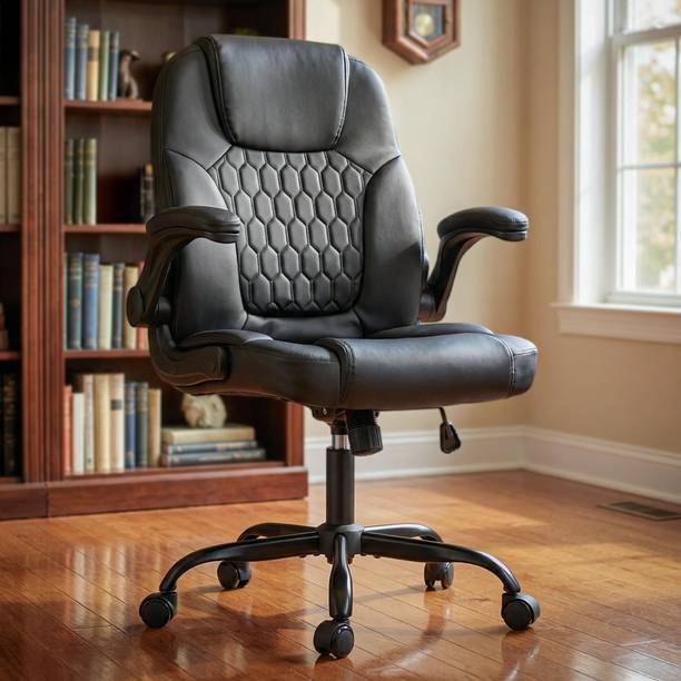 Drogo Office Chair for Work from Home with Lumbar Support, Armrest & PU Leather Mesh Office Executive Chair