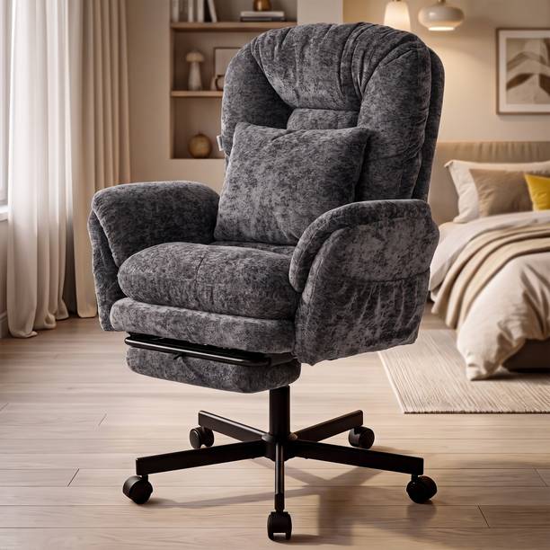 Drogo Solace Criss Cross Legged Office Chair with Footrest & Lumbar Pillow Fabric Office Executive Chair