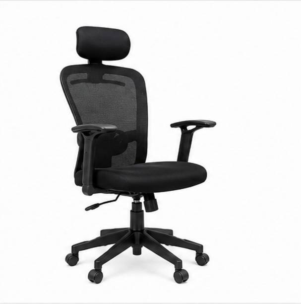 Luxaura furnitures Perfect Homes Ergonomic Boss Office Chair with Padded Seat Full-Grain Leather Office Adjustable Arm Chair