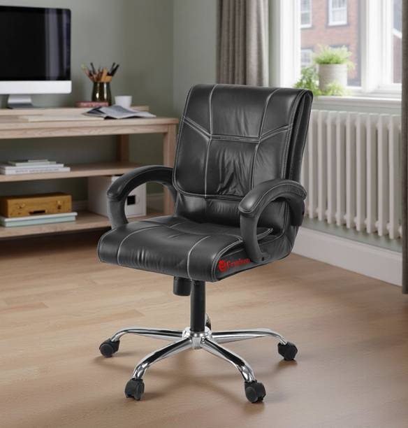 KITHANIA Executive Ergonomic Mid Back Home Office Study Reception Revolving arm Chair Leather Office Executive Chair