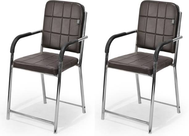 TARUN GRAMUDYOG Steel Visitor Chair Stylish Seating for Home and Office Leatherette Office Arm Chair