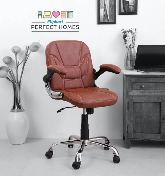 Flipkart Perfect Homes Medium Back Revolving Chair with Ergonomic Design and Lumbar Support Leatherette Office Executive Chair