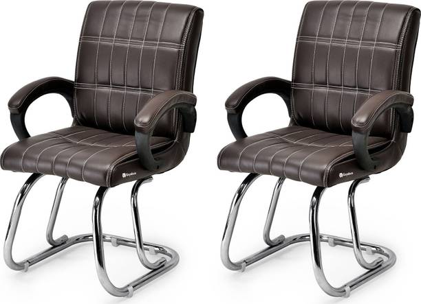 NEW GOYAL FURNITURE Office visitor Home computer study reception school library without wheels Chair Leatherette Office Arm Chair